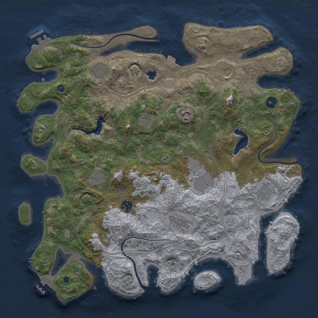 Rust Map: Procedural Map, Size: 4250, Seed: 840903895, 16 Monuments