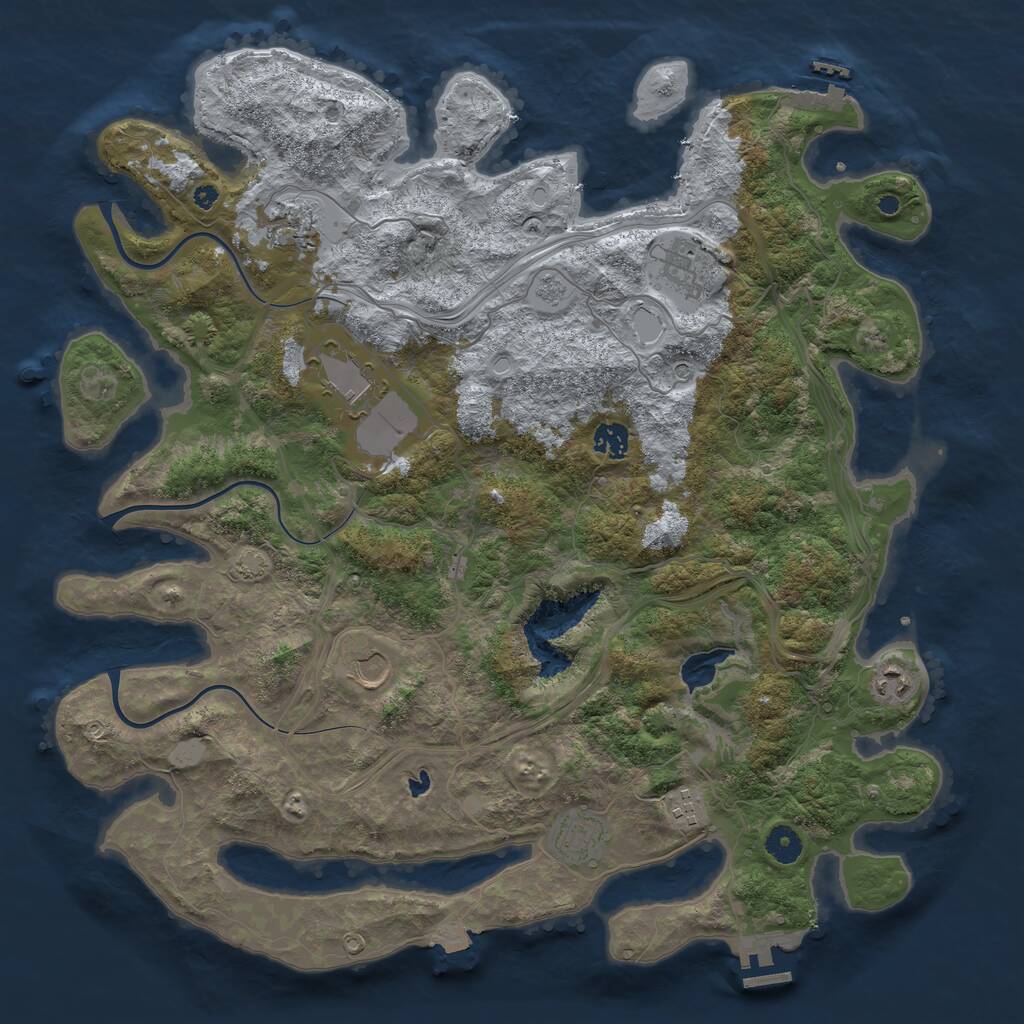Rust Map: Procedural Map, Size: 4250, Seed: 3530433, 14 Monuments