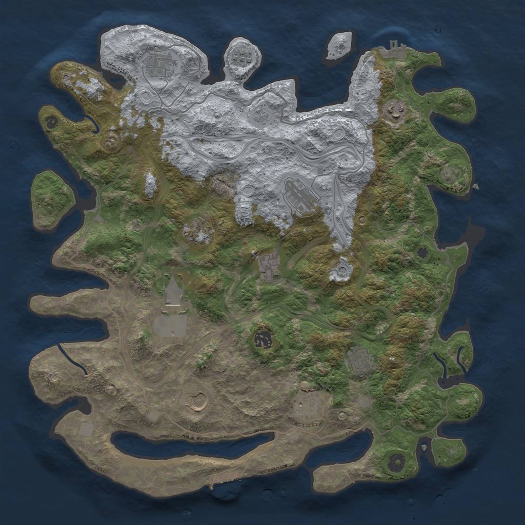 Rust Map: Procedural Map, Size: 4250, Seed: 3530433, 18 Monuments