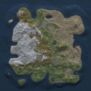 Thumbnail Rust Map: Procedural Map, Size: 3500, Seed: 2303, 17 Monuments