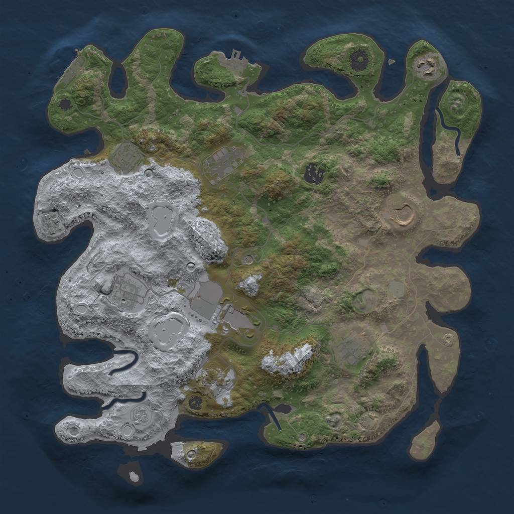 Rust Map: Procedural Map, Size: 3750, Seed: 5911284, 18 Monuments