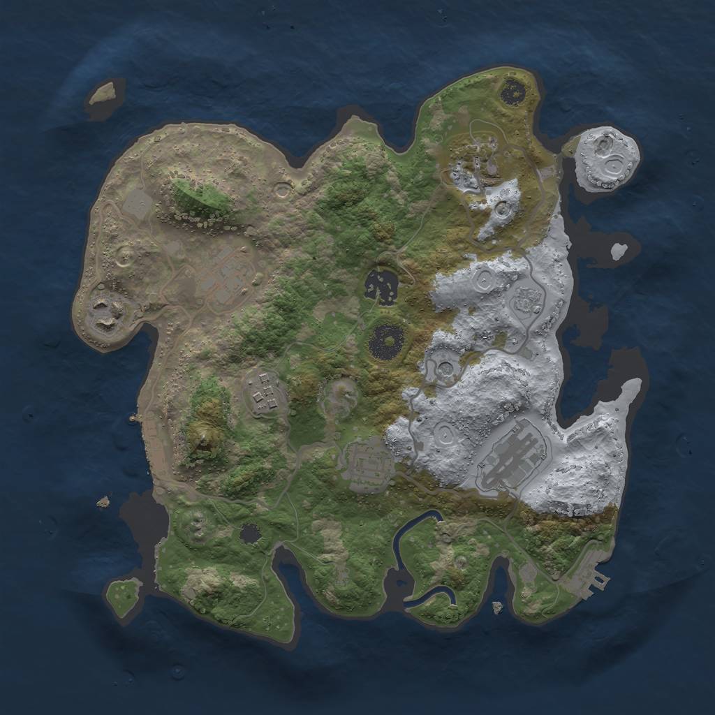Rust Map: Procedural Map, Size: 3000, Seed: 75767, 14 Monuments