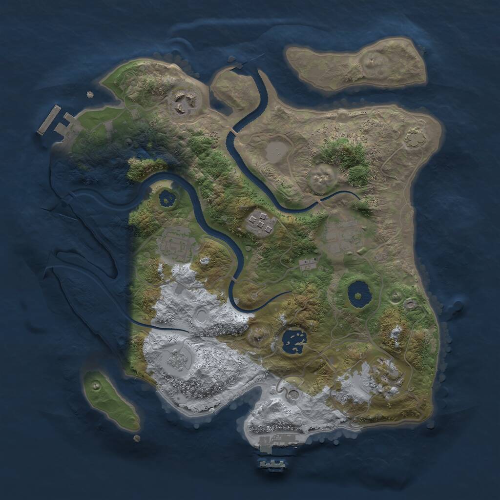 Rust Map: Procedural Map, Size: 3000, Seed: 1974495041, 12 Monuments