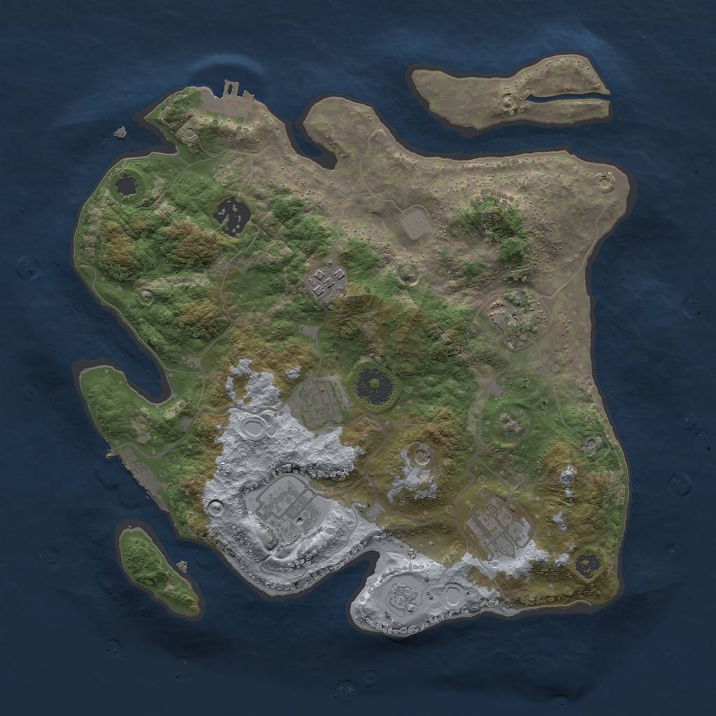 Rust Map: Procedural Map, Size: 3000, Seed: 1974495041, 13 Monuments