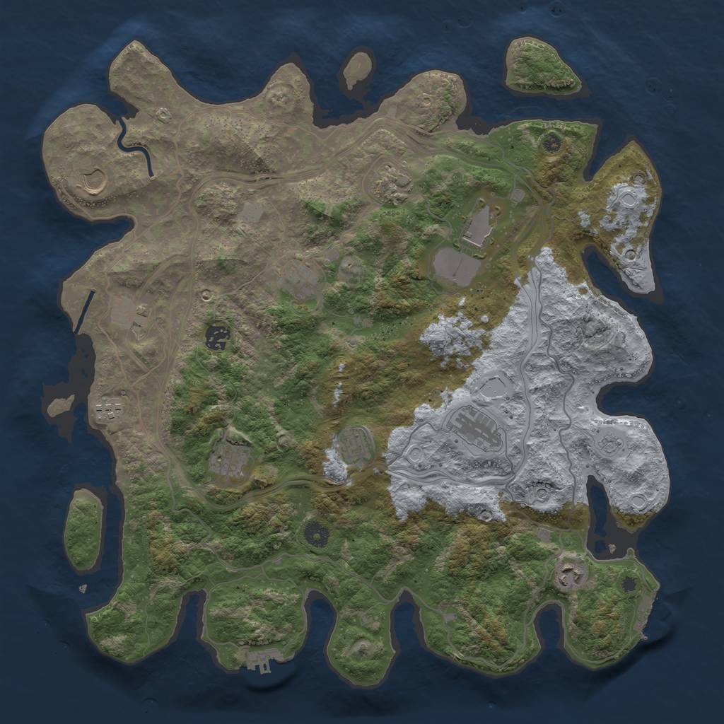 Rust Map: Procedural Map, Size: 4250, Seed: 968005140, 18 Monuments