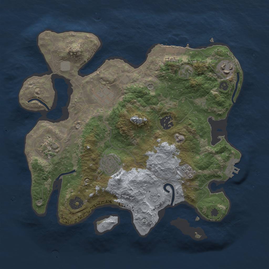 Rust Map: Procedural Map, Size: 3000, Seed: 73215489, 13 Monuments