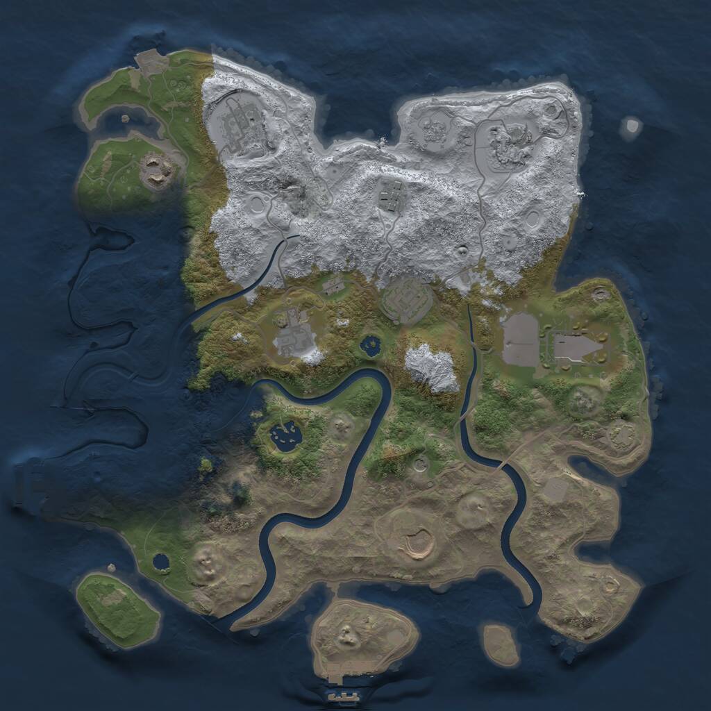 Rust Map: Procedural Map, Size: 3500, Seed: 1600043488, 15 Monuments