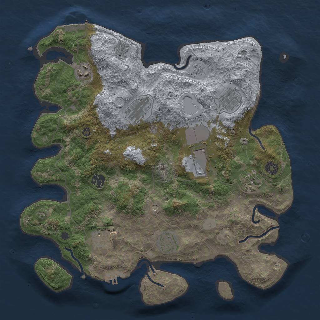 Rust Map: Procedural Map, Size: 3500, Seed: 1600043488, 16 Monuments