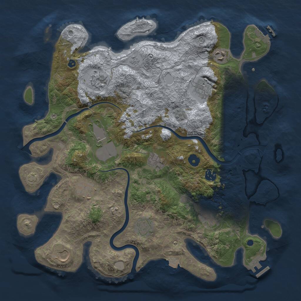 Rust Map: Procedural Map, Size: 3850, Seed: 6248157, 17 Monuments