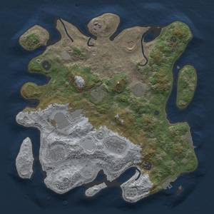 Thumbnail Rust Map: Procedural Map, Size: 3500, Seed: 302364402, 16 Monuments