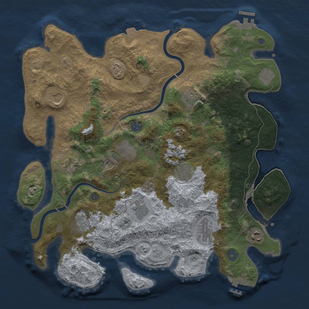 Rust Map: Procedural Map, Size: 3850, Seed: 1778562, 17 Monuments