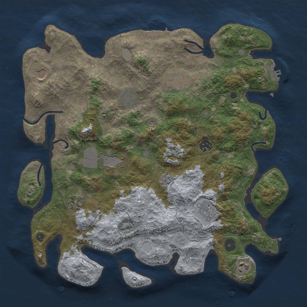 Rust Map: Procedural Map, Size: 3850, Seed: 1778562, 16 Monuments