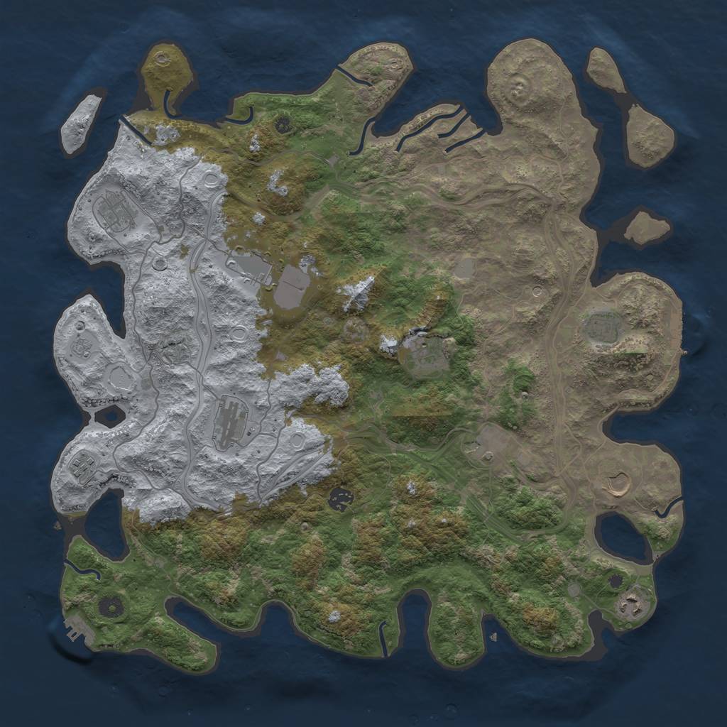 Rust Map: Procedural Map, Size: 4500, Seed: 12752811, 17 Monuments