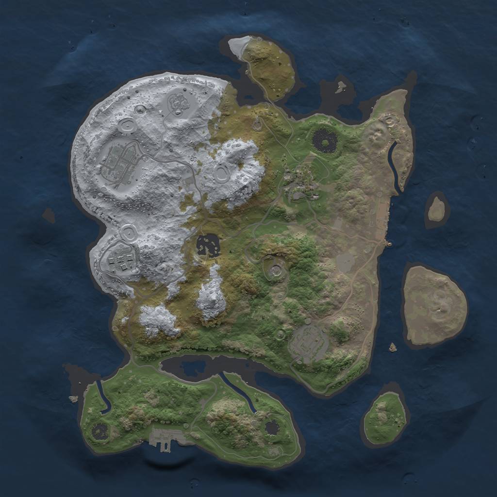 Rust Map: Procedural Map, Size: 3000, Seed: 1655173327, 12 Monuments