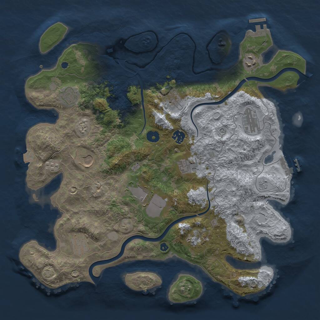 Rust Map: Procedural Map, Size: 3850, Seed: 9890817, 17 Monuments