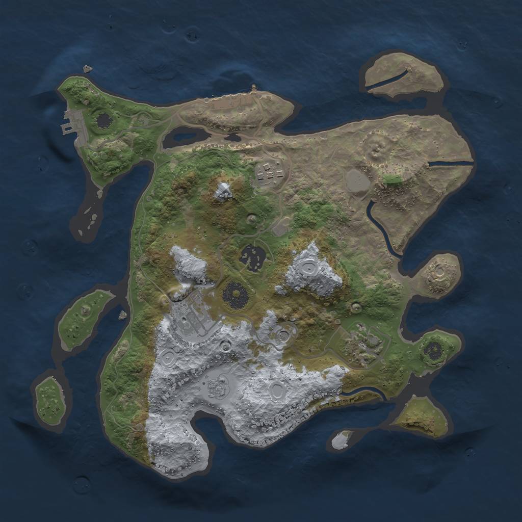 Rust Map: Procedural Map, Size: 3000, Seed: 360160706, 11 Monuments