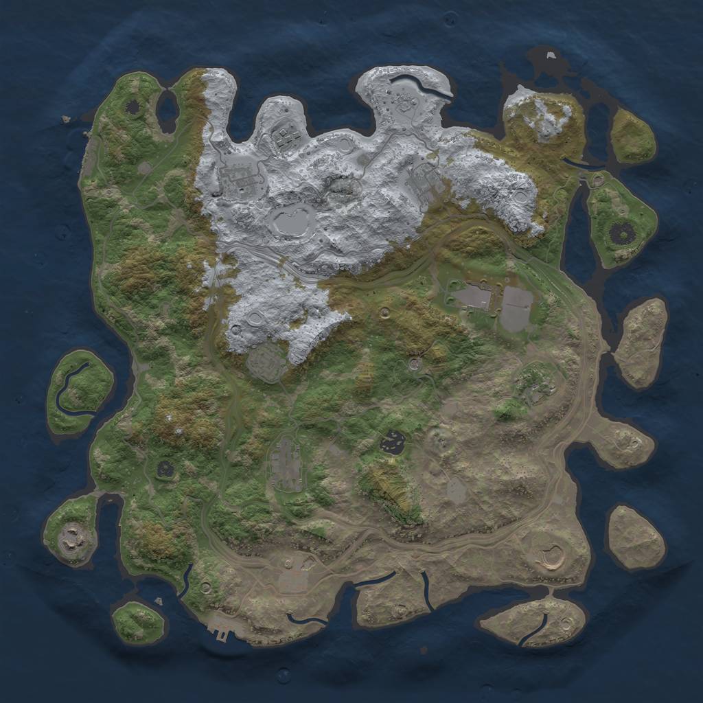 Rust Map: Procedural Map, Size: 4250, Seed: 843623452, 18 Monuments