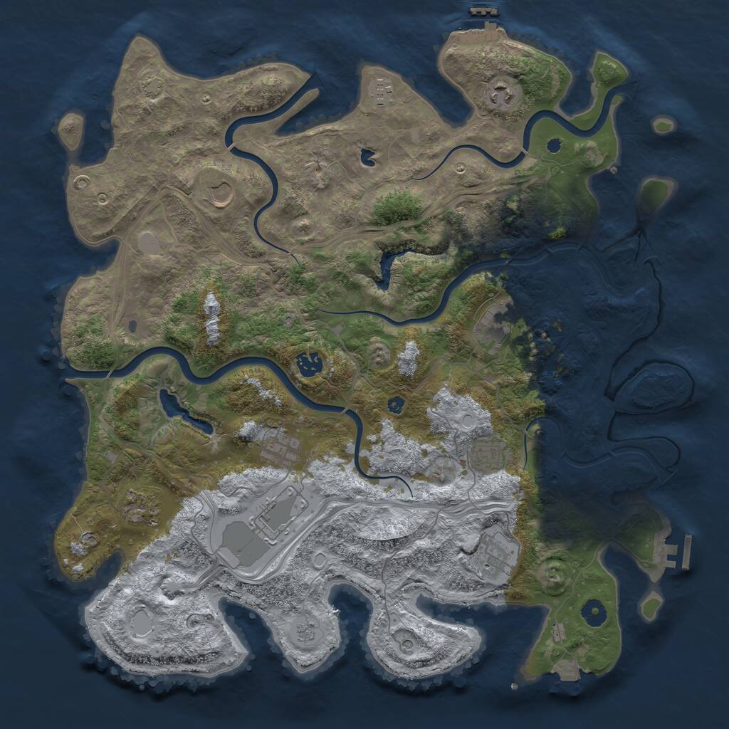 Rust Map: Procedural Map, Size: 4250, Seed: 1062681971, 16 Monuments