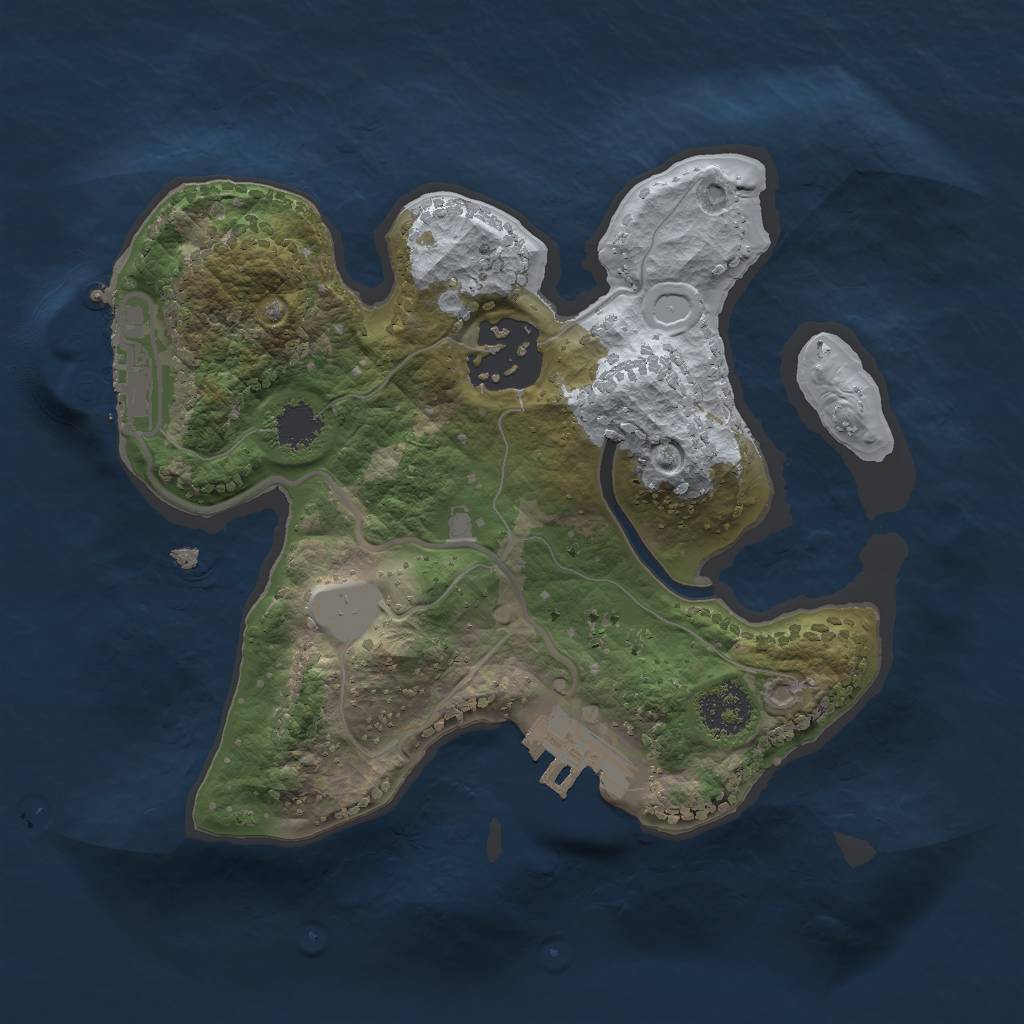 Rust Map: Procedural Map, Size: 2000, Seed: 322858719, 6 Monuments