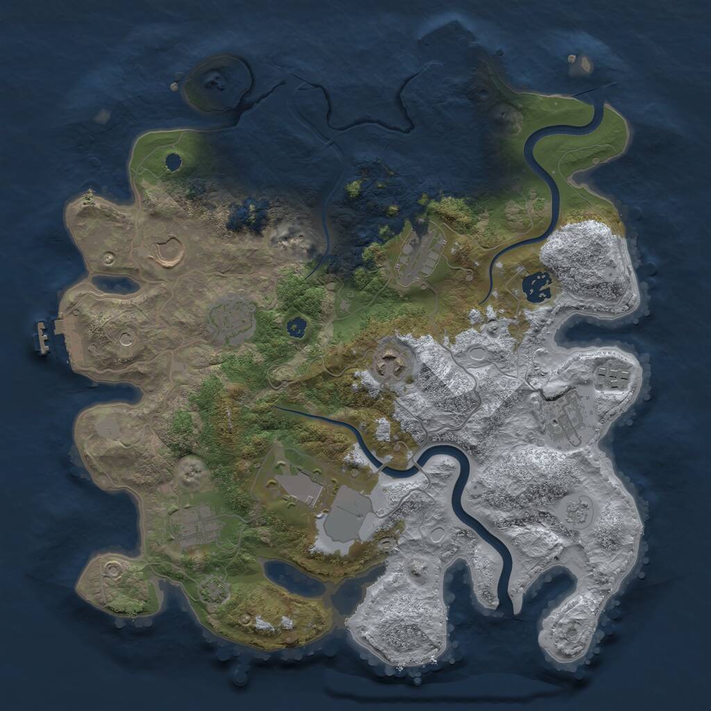 Rust Map: Procedural Map, Size: 3500, Seed: 1935072619, 15 Monuments