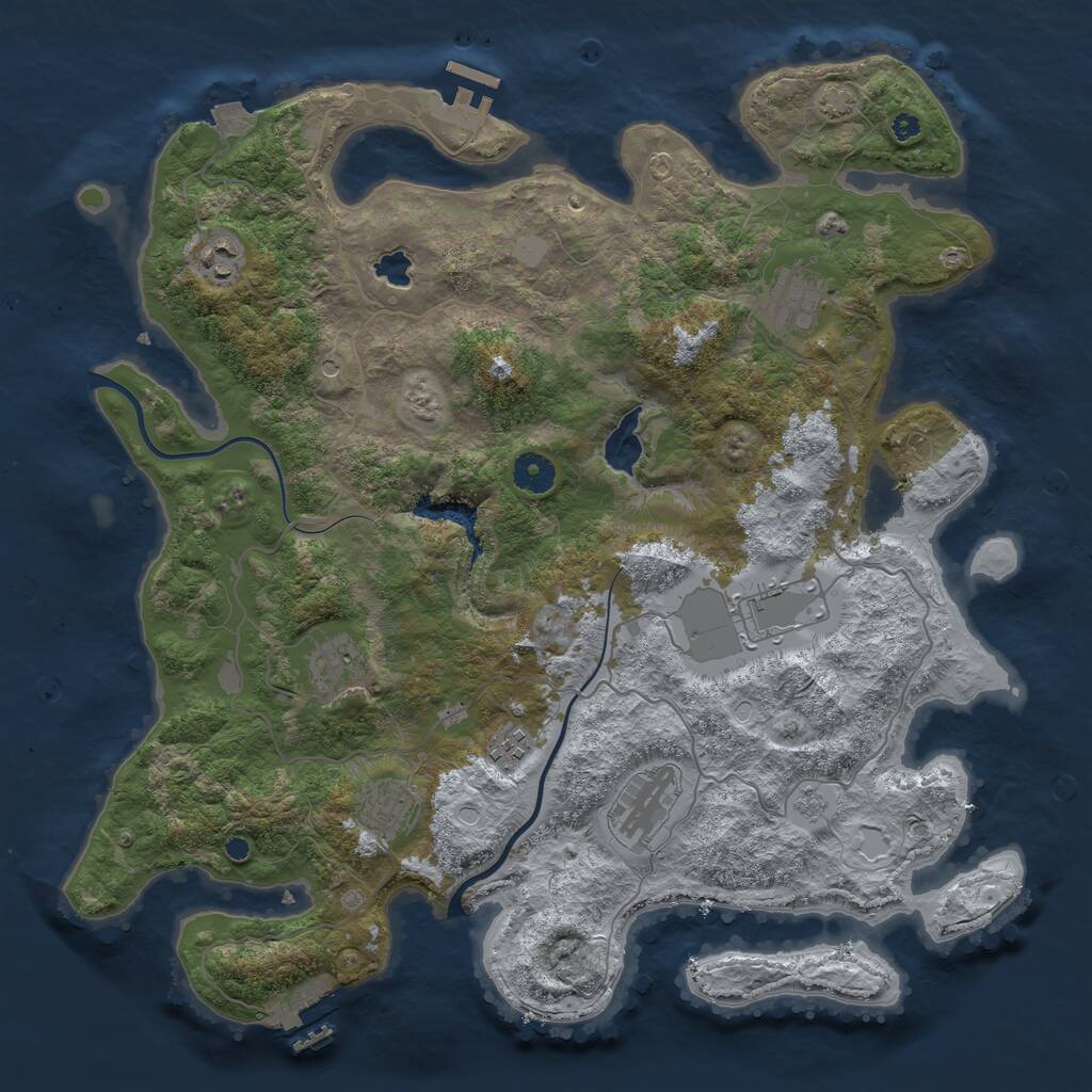 Rust Map: Procedural Map, Size: 4000, Seed: 895977572, 13 Monuments