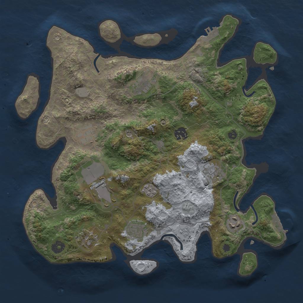 Rust Map: Procedural Map, Size: 3500, Seed: 813711179, 16 Monuments