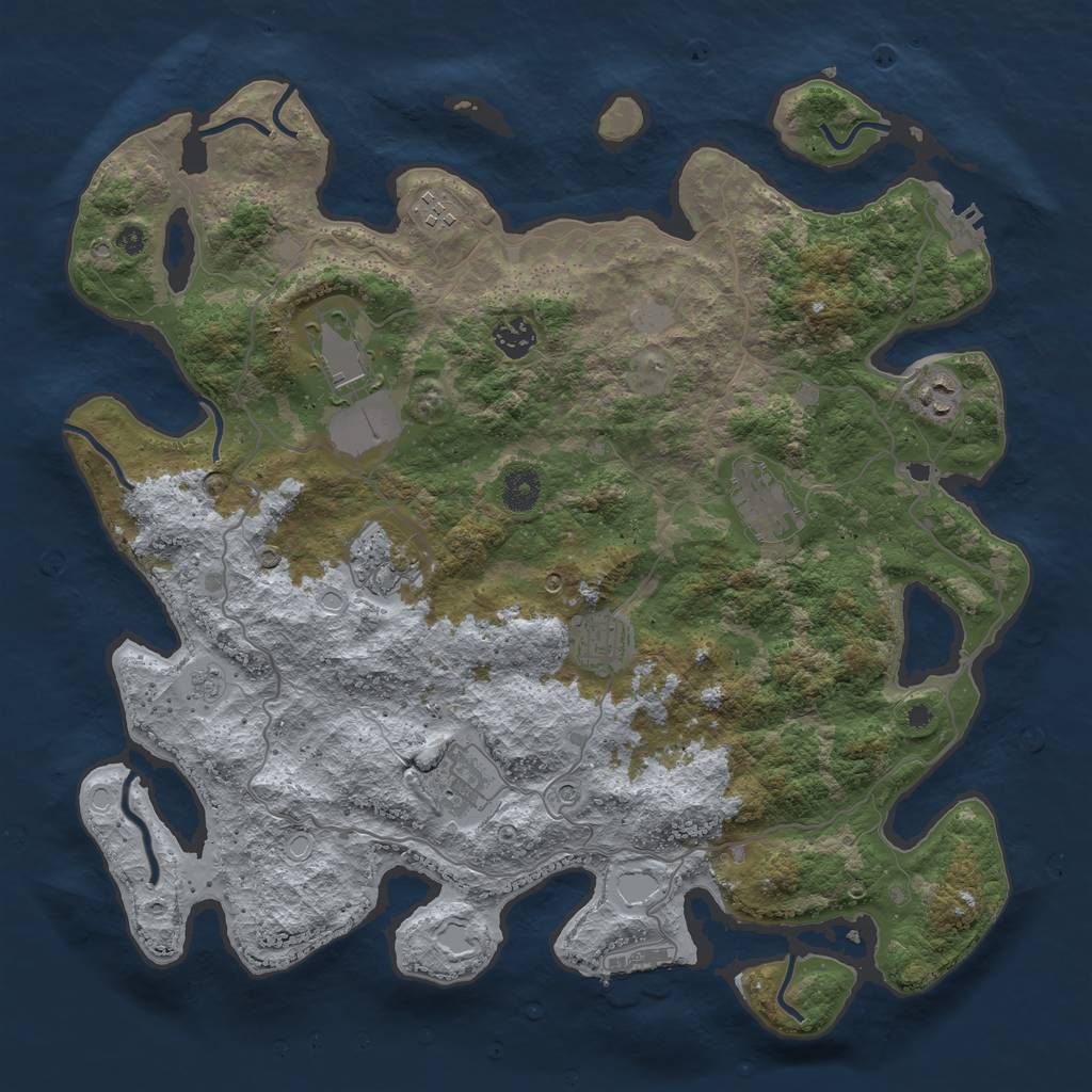 Rust Map: Procedural Map, Size: 4000, Seed: 1022670119, 15 Monuments
