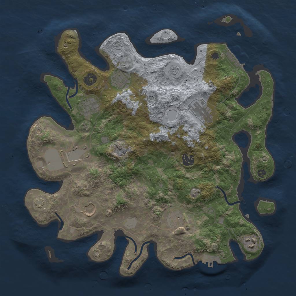 Rust Map: Procedural Map, Size: 3500, Seed: 1680861388, 16 Monuments