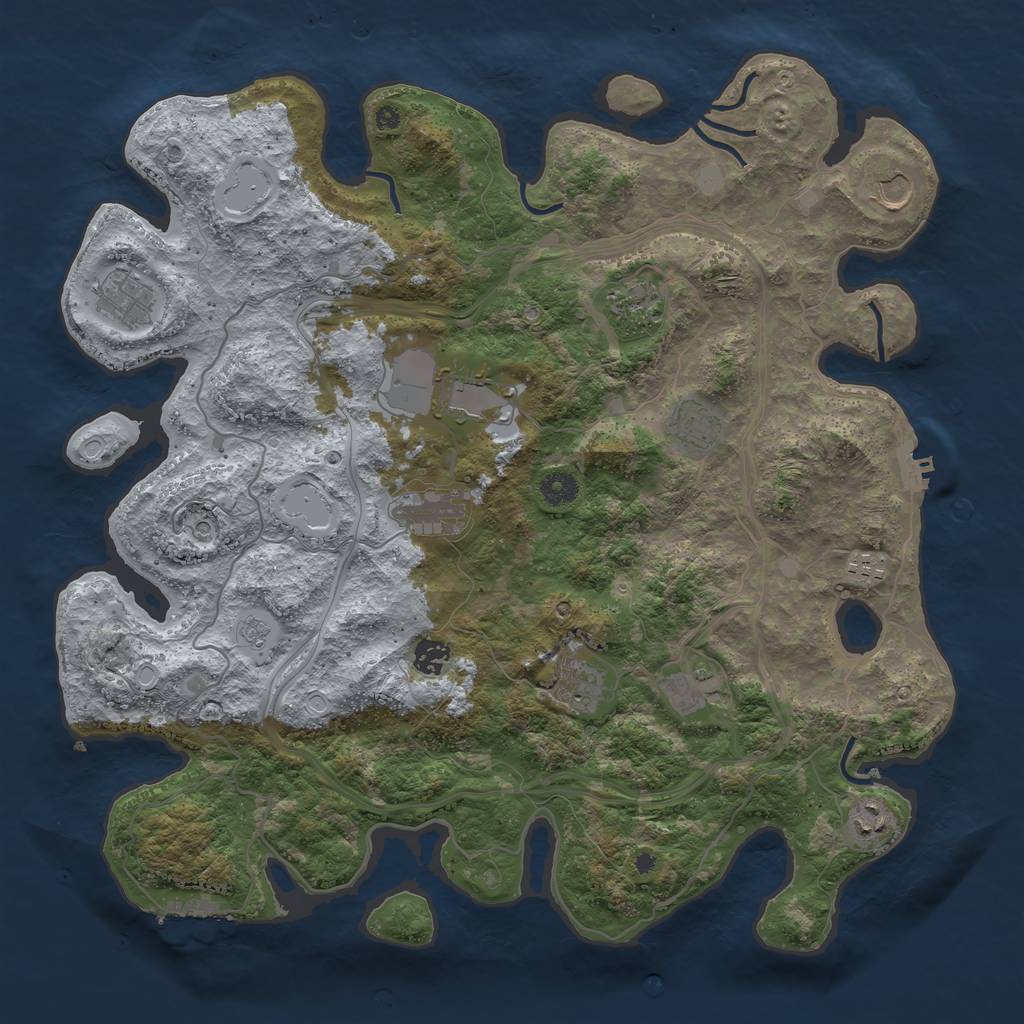 Rust Map: Procedural Map, Size: 4250, Seed: 1971700460, 18 Monuments