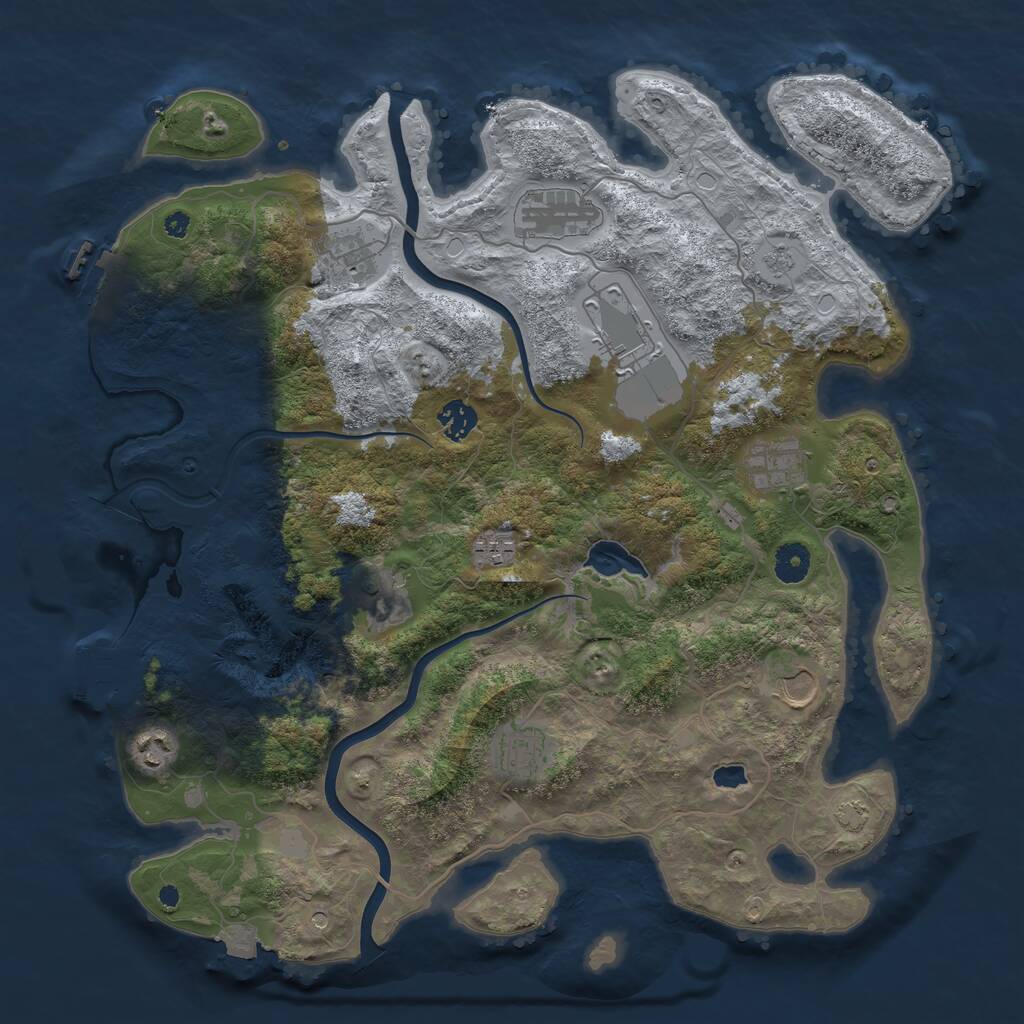 Rust Map: Procedural Map, Size: 4000, Seed: 1992255157, 16 Monuments