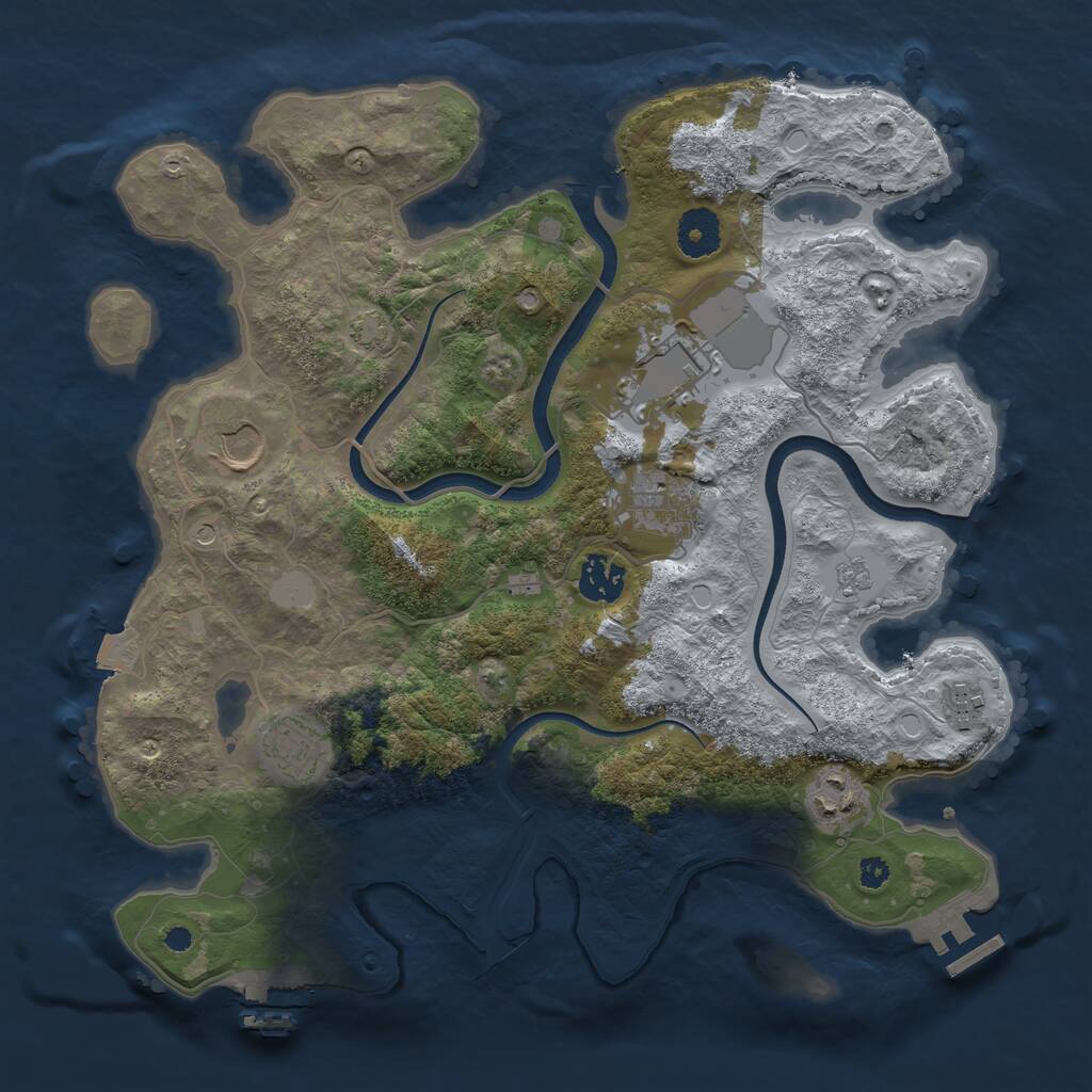 Rust Map: Procedural Map, Size: 3500, Seed: 315269103, 13 Monuments