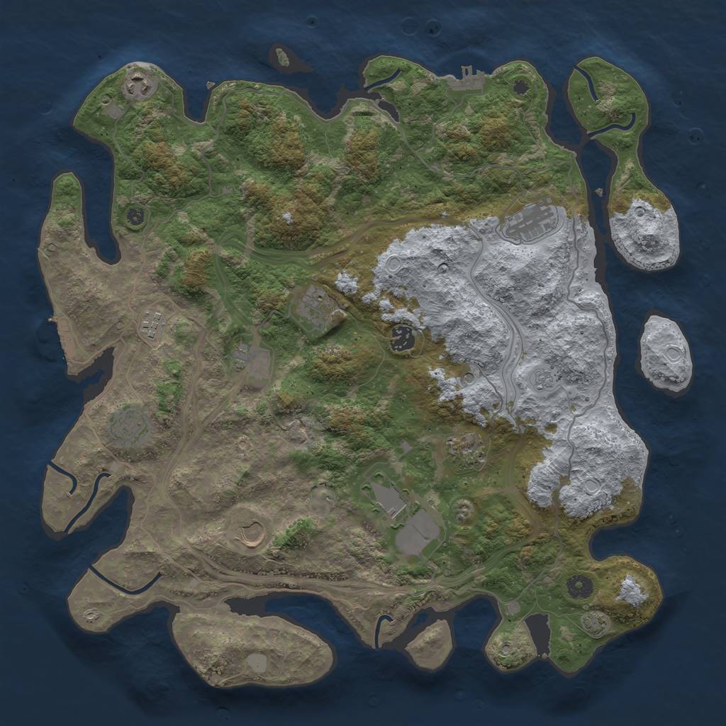 Rust Map: Procedural Map, Size: 4250, Seed: 921403350, 18 Monuments