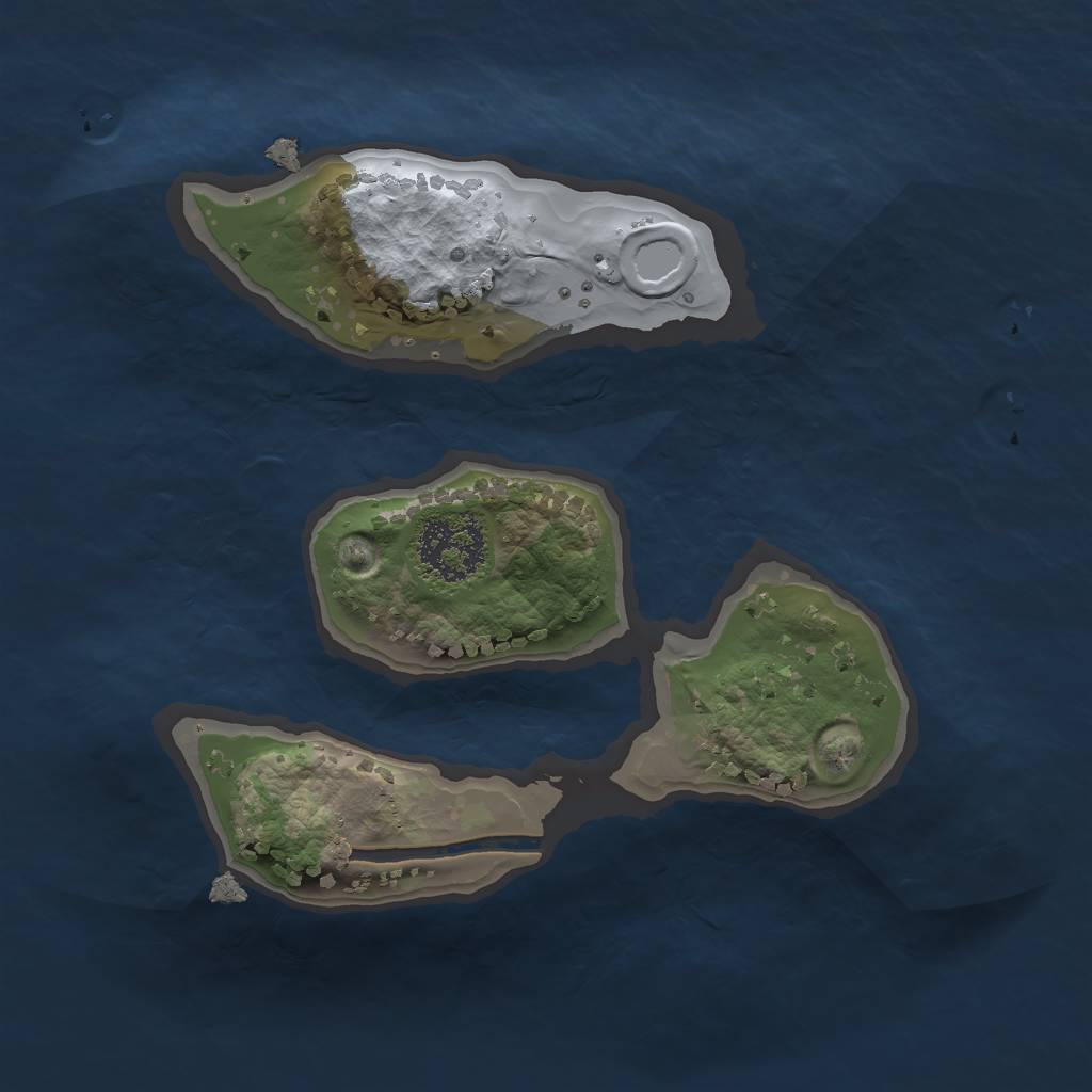 Rust Map: Procedural Map, Size: 1600, Seed: 35824558, 3 Monuments