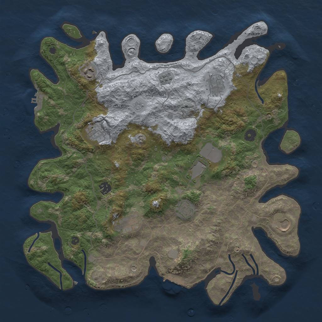 Rust Map: Procedural Map, Size: 4000, Seed: 478345962, 16 Monuments