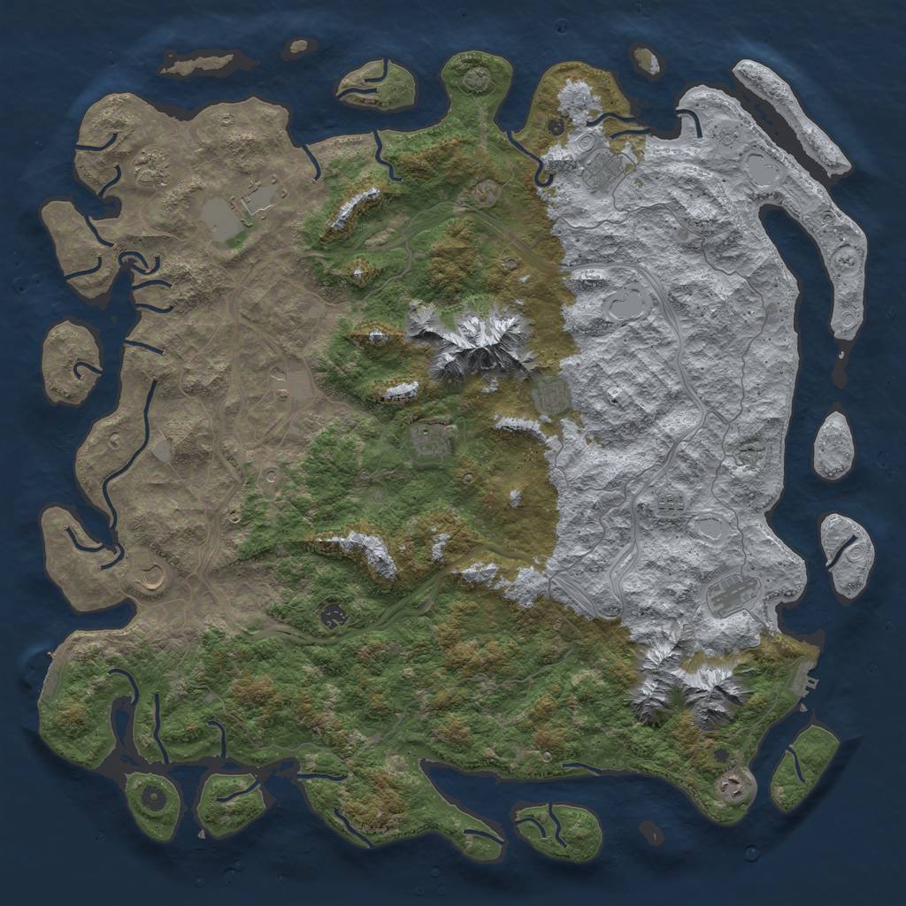 Rust Map: Procedural Map, Size: 5500, Seed: 1123481321, 19 Monuments