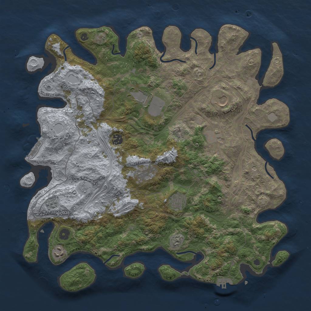 Rust Map: Procedural Map, Size: 4250, Seed: 87658, 16 Monuments