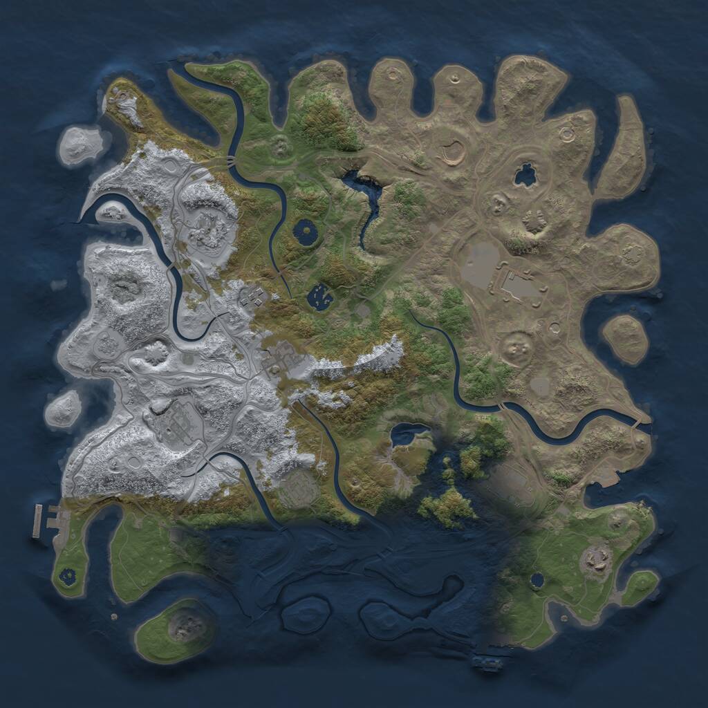 Rust Map: Procedural Map, Size: 4250, Seed: 87658, 16 Monuments