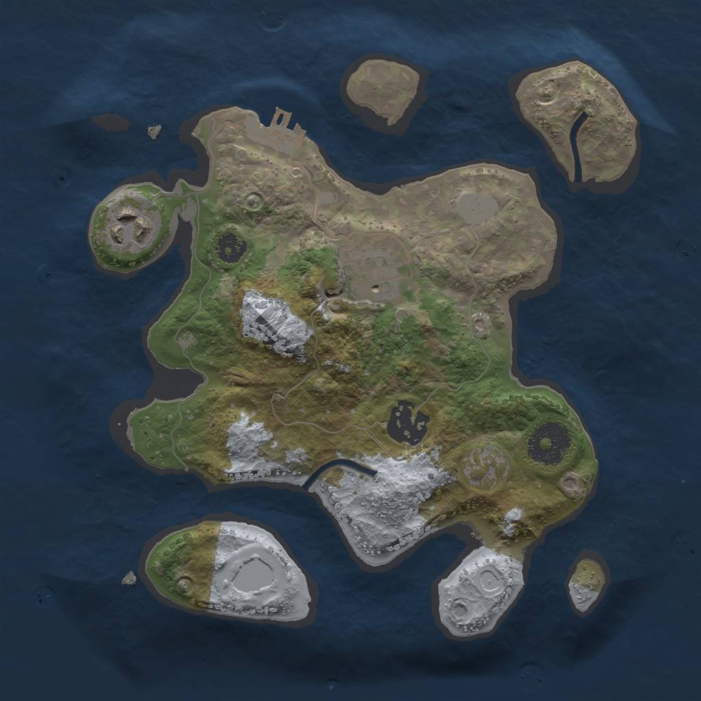 Rust Map: Procedural Map, Size: 2500, Seed: 1486264300, 7 Monuments