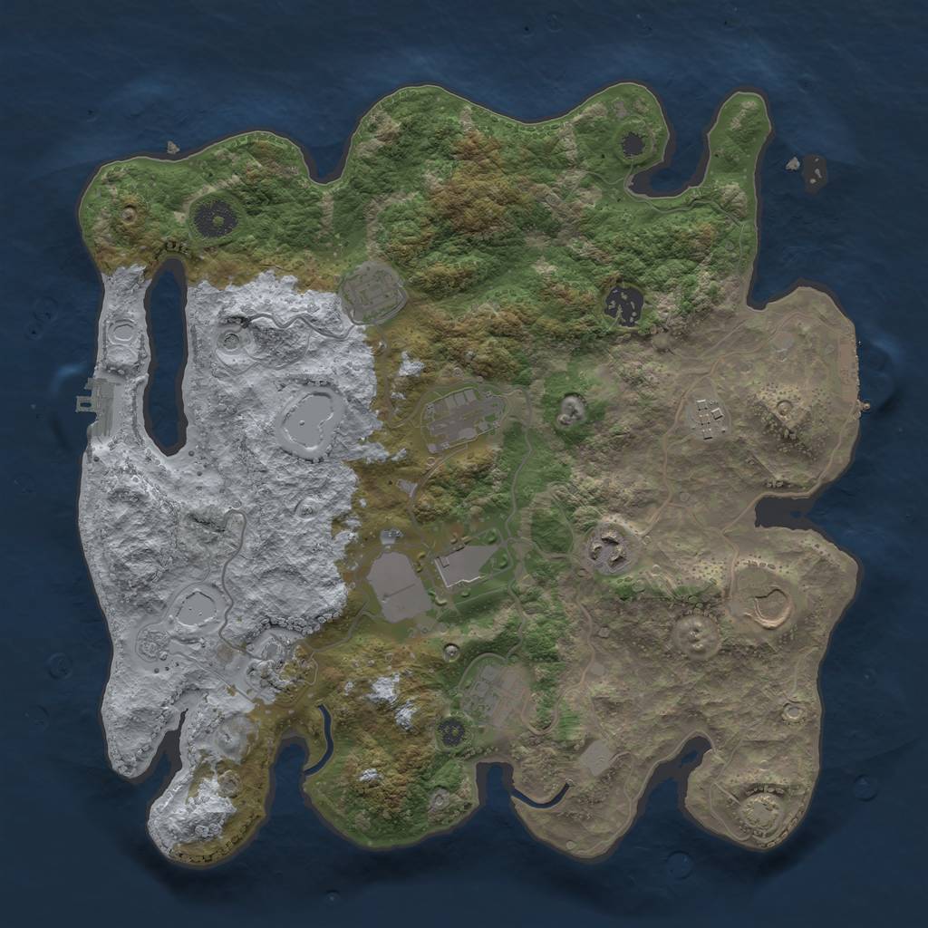 Rust Map: Procedural Map, Size: 3500, Seed: 18098431, 17 Monuments