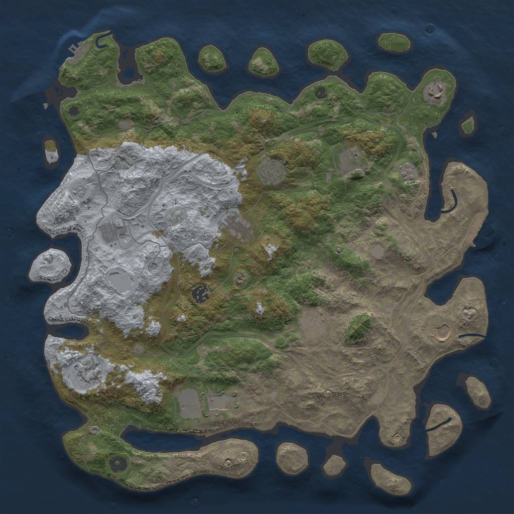 Rust Map: Procedural Map, Size: 4500, Seed: 578086472, 18 Monuments