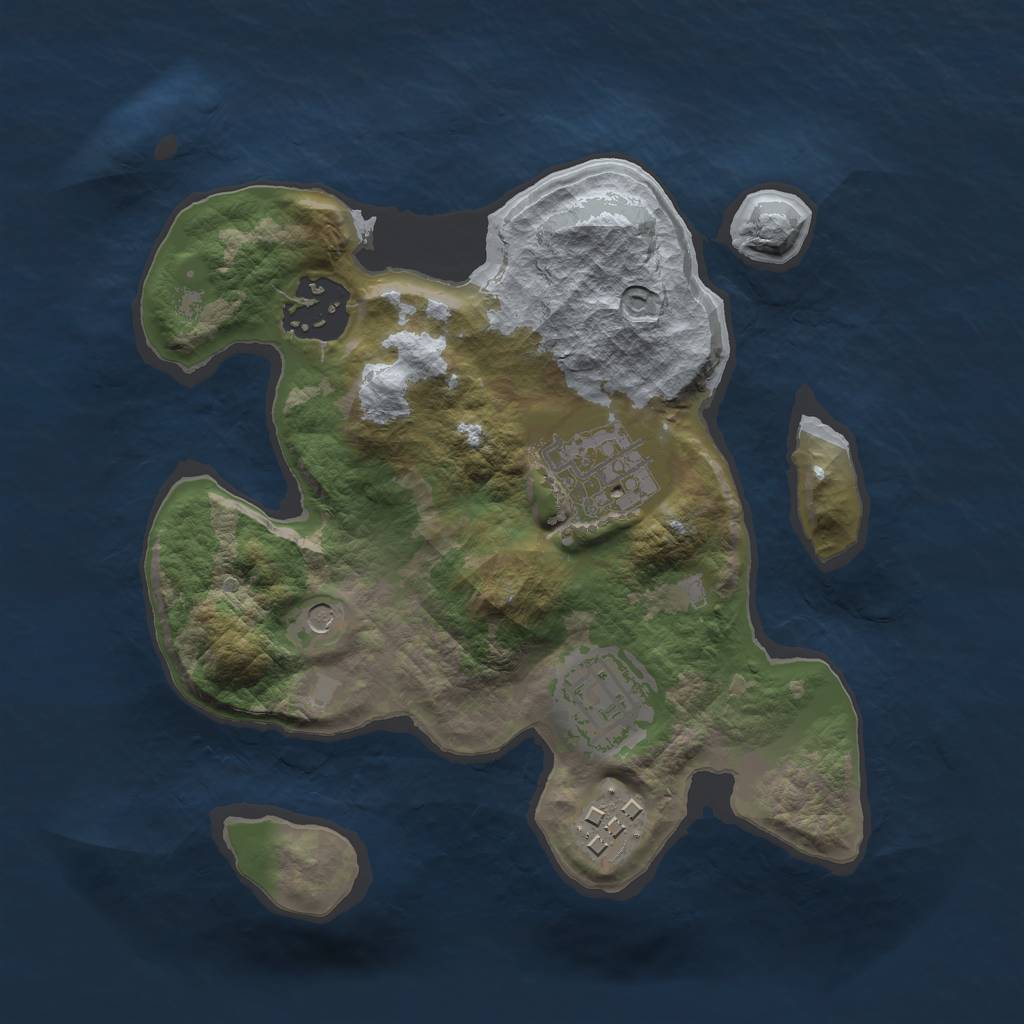 Rust Map: Barren, Size: 2300, Seed: 2057, 7 Monuments