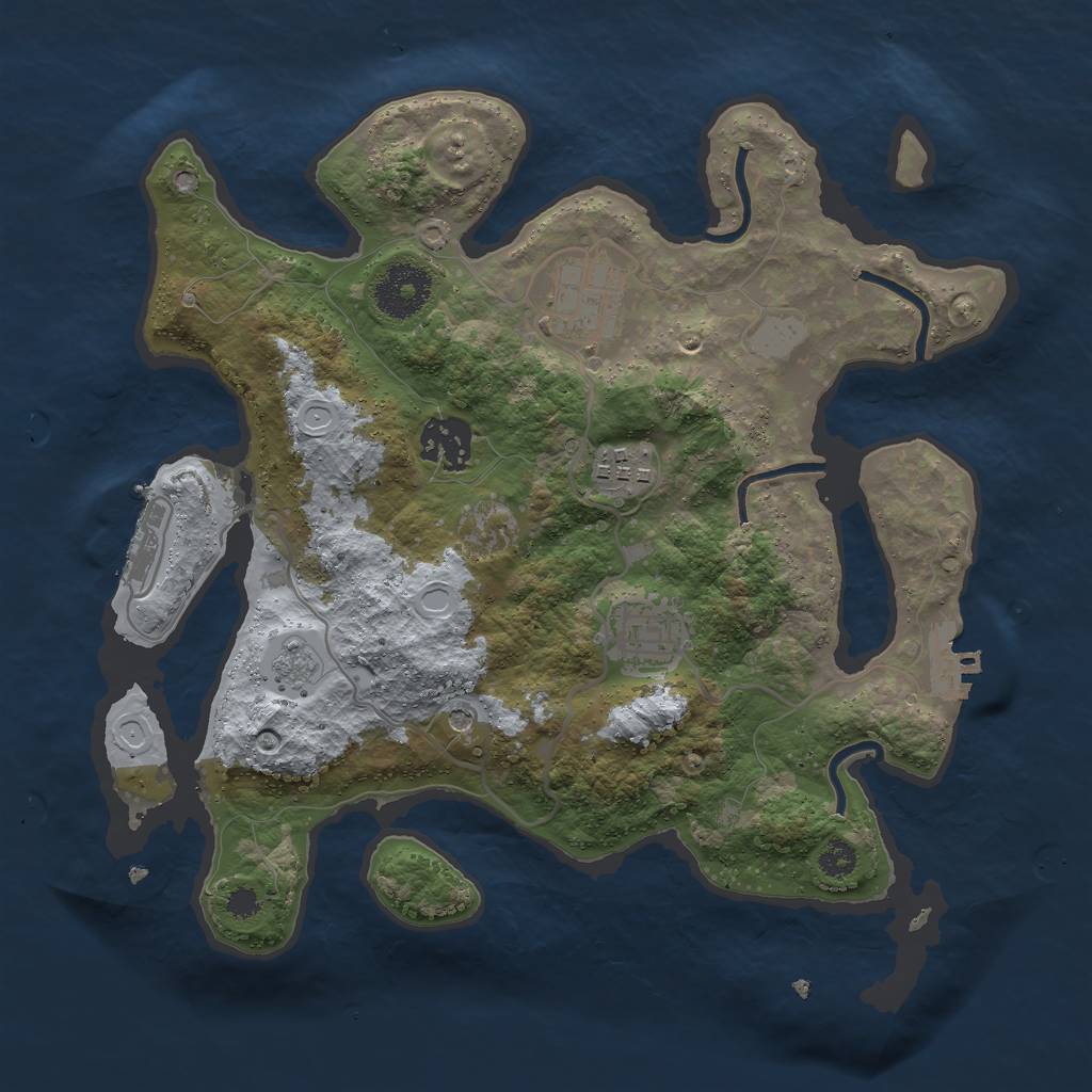 Rust Map: Procedural Map, Size: 3000, Seed: 338948862, 11 Monuments