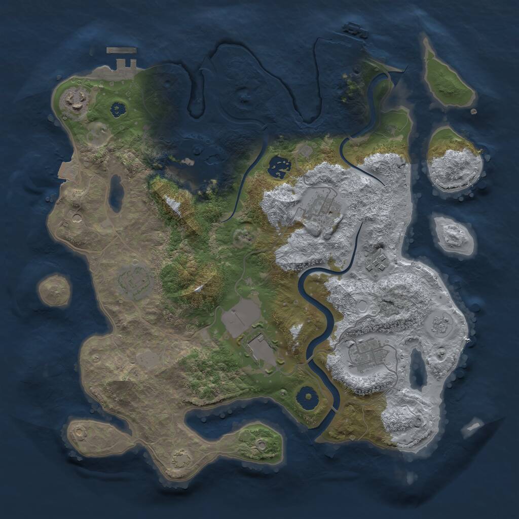 Rust Map: Procedural Map, Size: 3500, Seed: 6330963, 14 Monuments