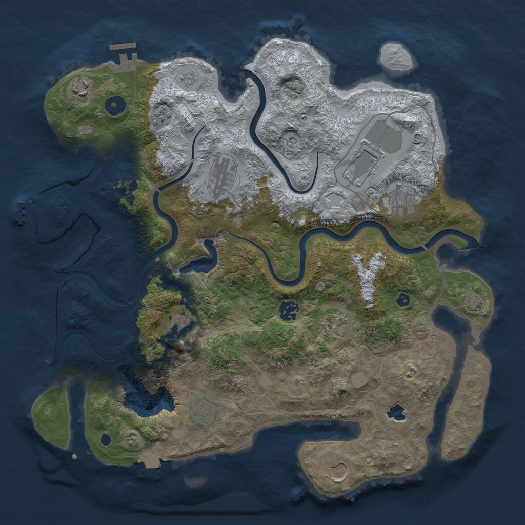Rust Map: Procedural Map, Size: 4000, Seed: 1628773379, 16 Monuments