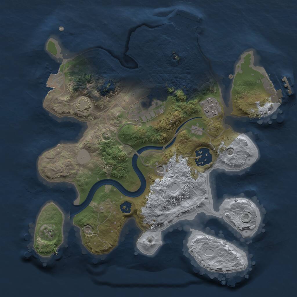 Rust Map: Procedural Map, Size: 2500, Seed: 9748650, 8 Monuments