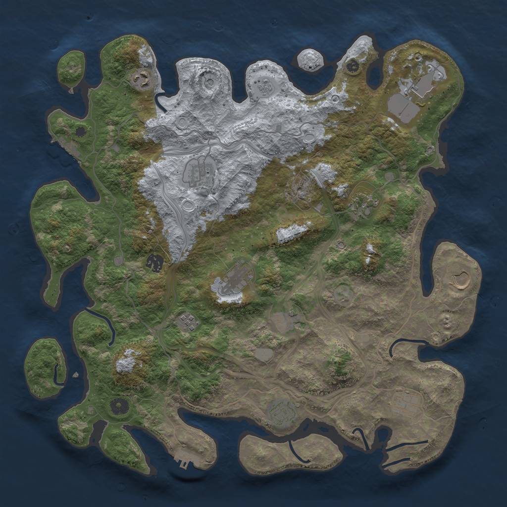 Rust Map: Procedural Map, Size: 4250, Seed: 203551203, 18 Monuments