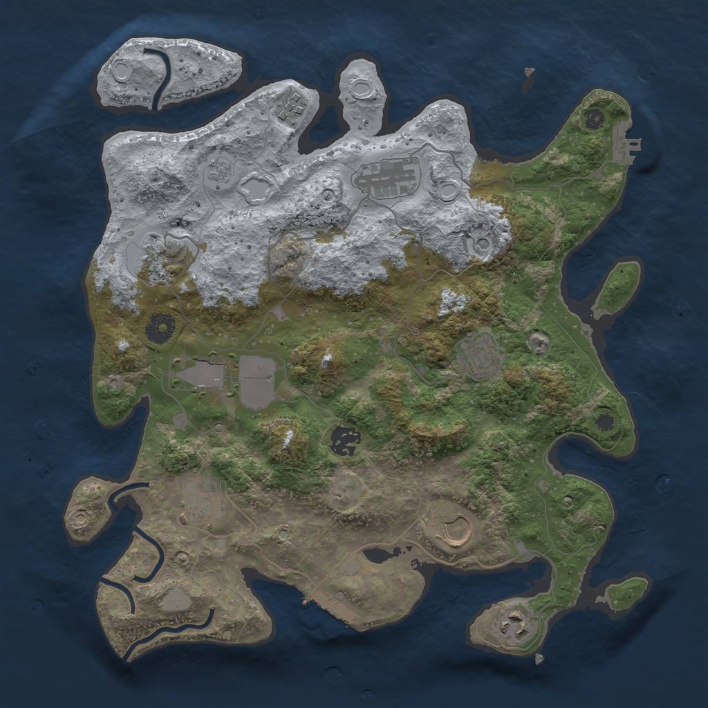 Rust Map: Procedural Map, Size: 3500, Seed: 787998062, 16 Monuments