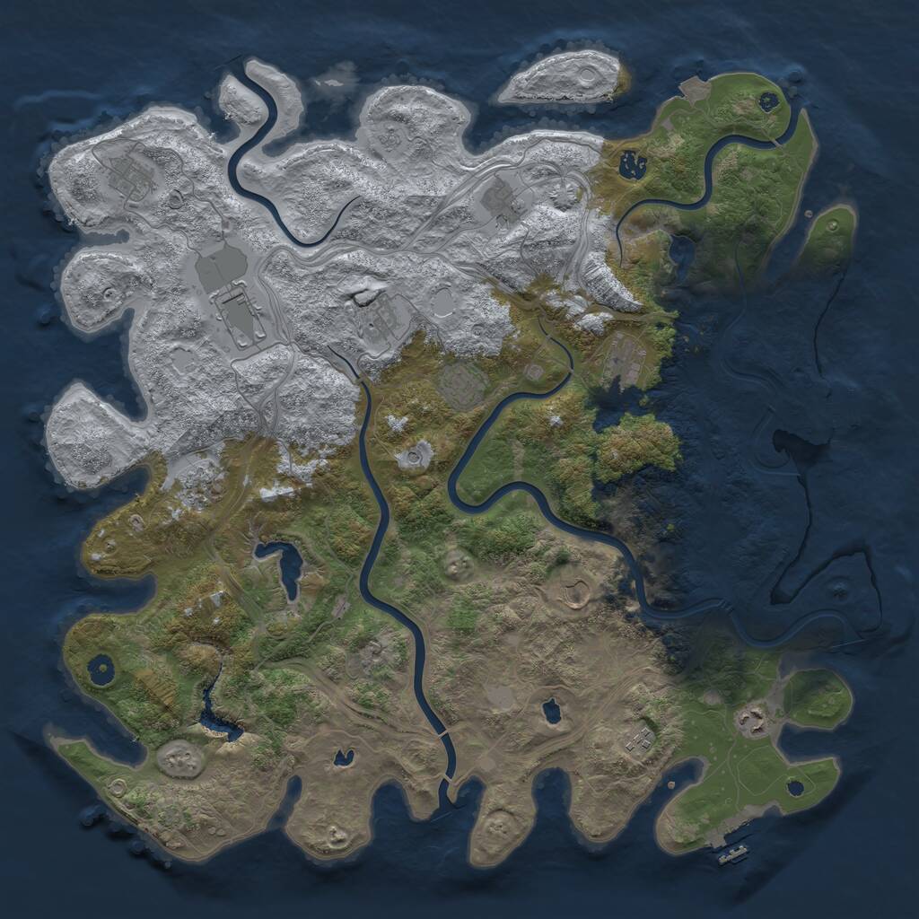 Rust Map: Procedural Map, Size: 4800, Seed: 1763220976, 17 Monuments