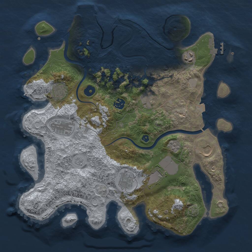 Rust Map: Procedural Map, Size: 3500, Seed: 31588, 15 Monuments