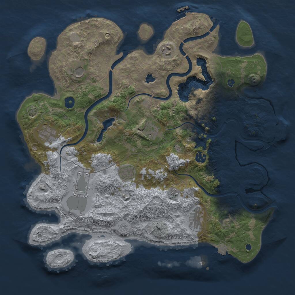 Rust Map: Procedural Map, Size: 4000, Seed: 5421, 15 Monuments